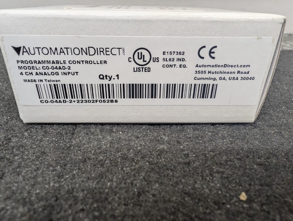 New, Automation Direct, CO-04AD-2, 4-CH 4-CHANNEL CLICK ANALOG INPUT MODULE 24VD