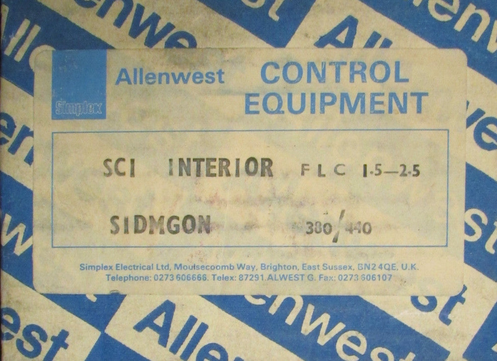 SIMPLEX ALLENWEST SIDMGON FLC 1.5-2.5 Amp SCI Voltage Relay Interior 380/440V