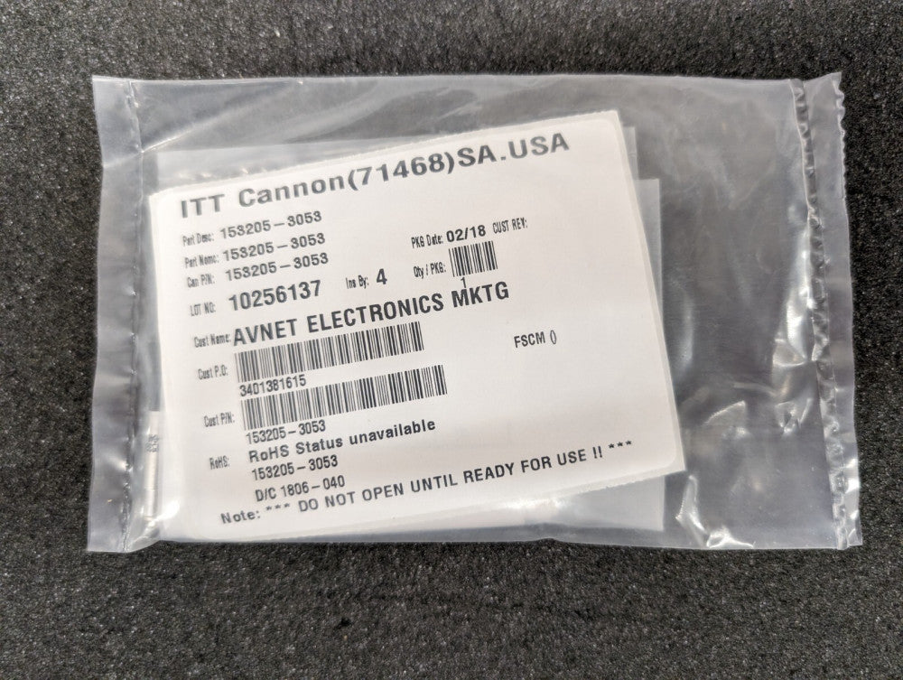New, ITT Cannon, 153205-3053, RADIO FREQUENCY CABLE ASSEMBLY