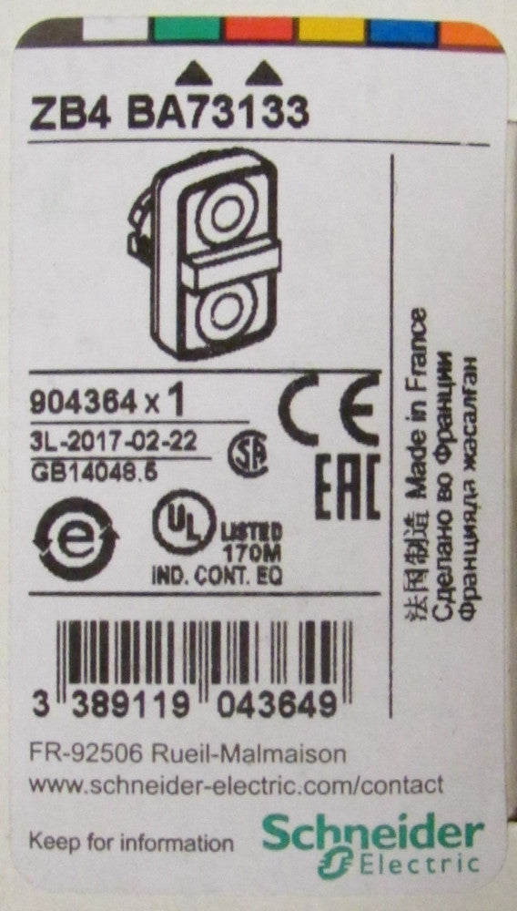 SCHNEIDER ELECTRIC ZB4 BA73133 Left and Right Green Center RED STOP Push Button