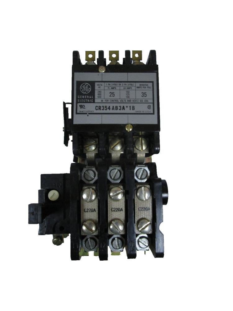 GE General Electric CR354AB3A 1B Starter 120V Coil 35A Amp w/ Heaters