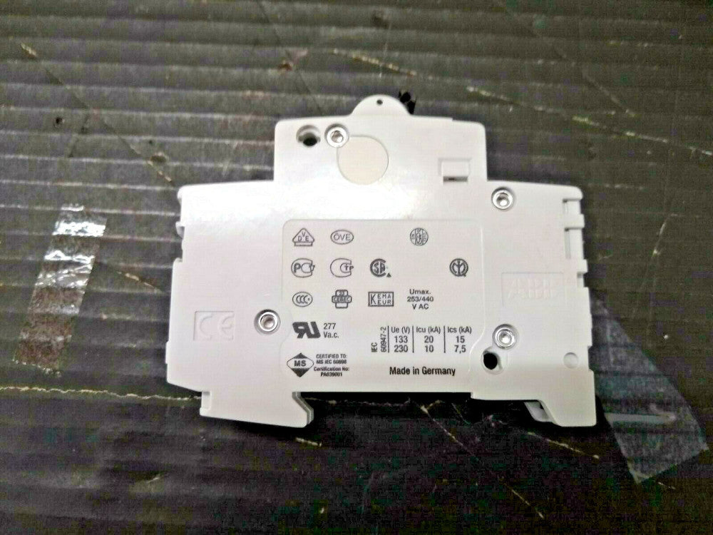 New, ABB, S201-C0.5, CIRCUIT BREAKER, 1 POLE, .5A C-CURVE