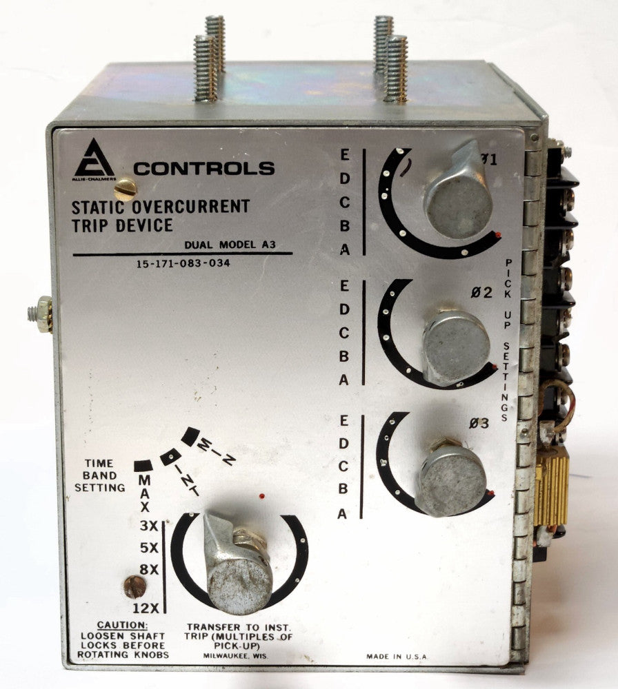 ALLIS CHALMERS Controls Dual Model A3 15-171-083-034 Static Overcurrent TRIP