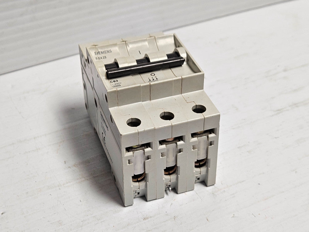 SIEMENS CIRCUIT BREAKER 5SX23 C63 63 A AMP 3P 3 POLE - USED