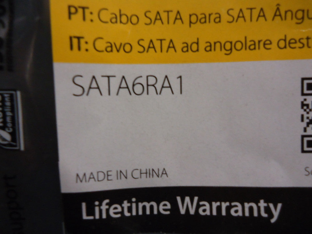 SATA6RA1 StarTech 6in SATA to Right Angle SATA Serial ATA Cable NEW!