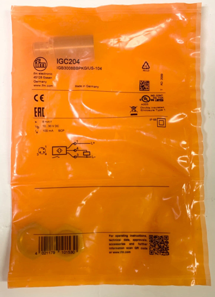 IFM IGC204 IGB3008BBPKG US-104 Proximity Sensor 10-30 VDC