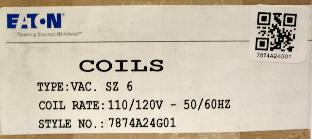 EATON CUTLER HAMMER 7874A24G01 Size 6 V200 V201 Vacuum Coil 120 VAC