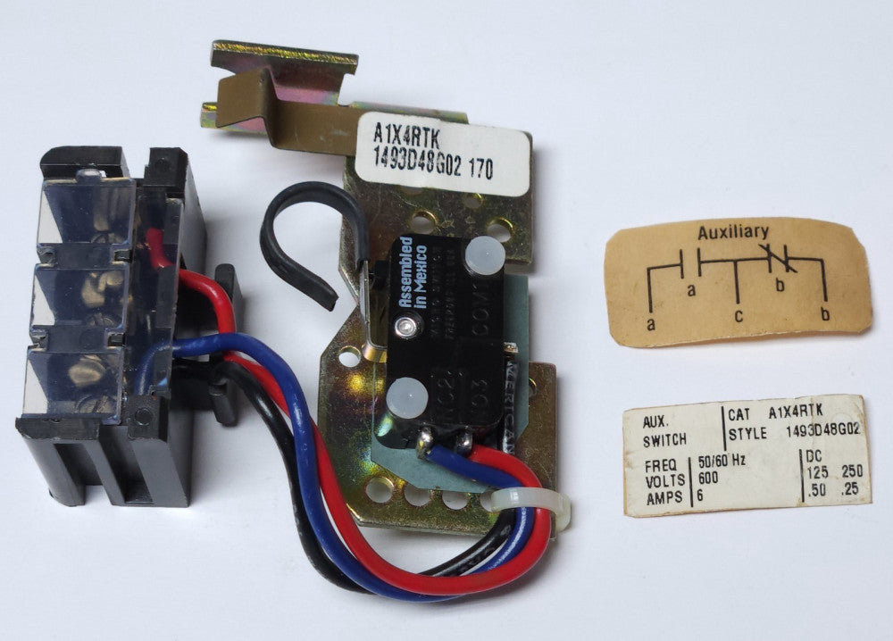 EATON CUTLER HAMMER A1X4RTK L Frame 1A 1B Auxiliary Switch Terminal Block Type
