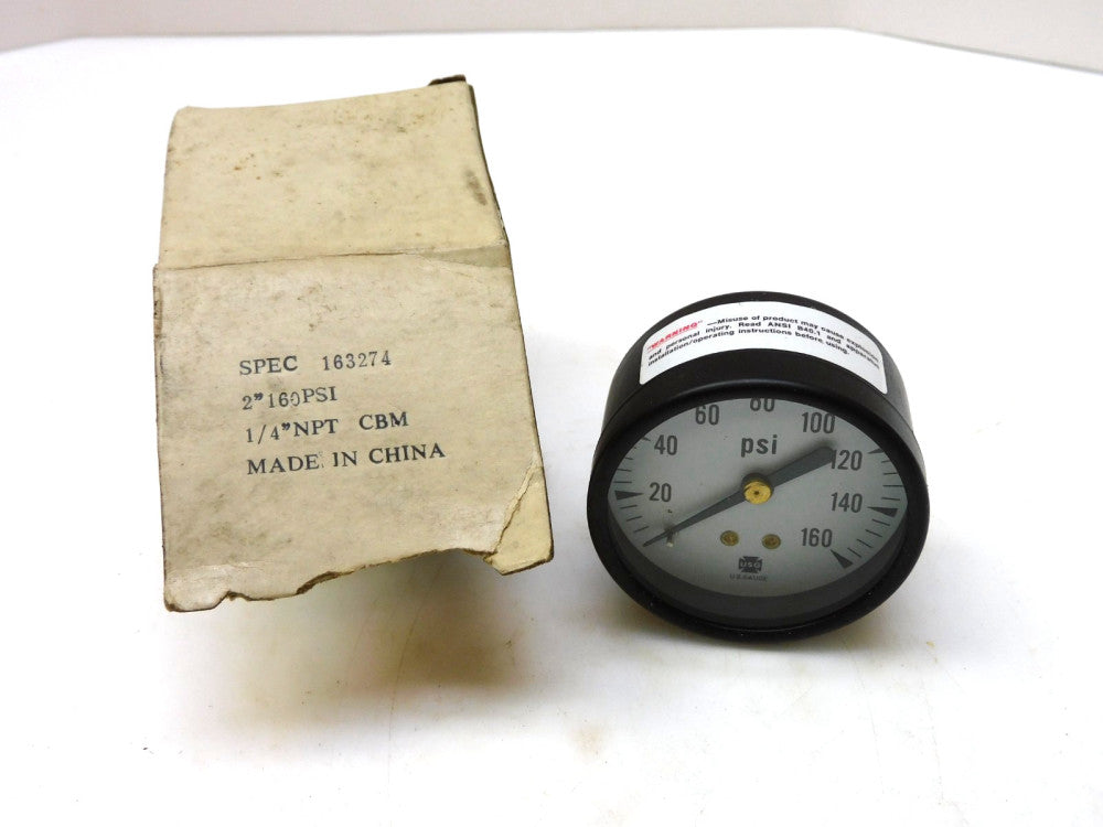 USG AMETEK 163274 PRESSURE GAUGE 0-160PSI 2" FACE 1/4" NPT CBM