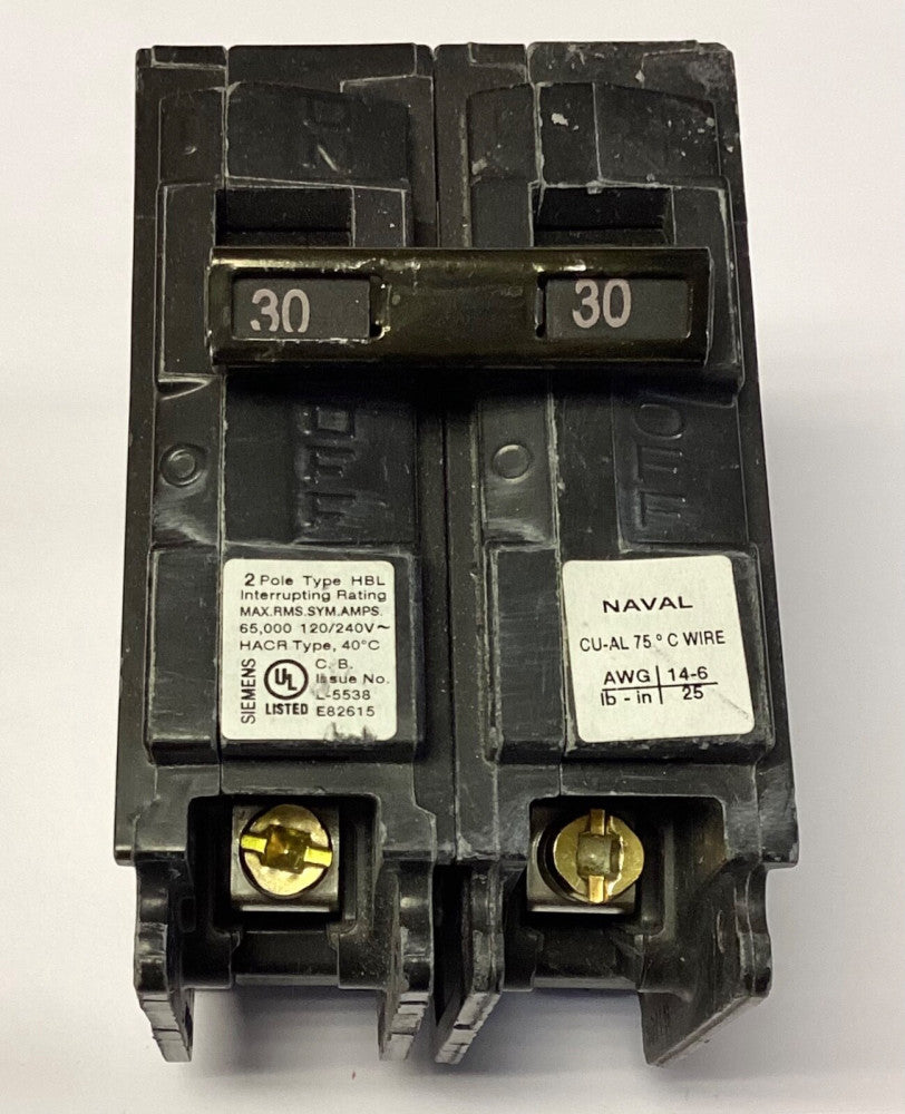 SIEMENS B230HHNAV 2 Pole B230HH NAVAL Circuit Breaker Type HBL Bolt In