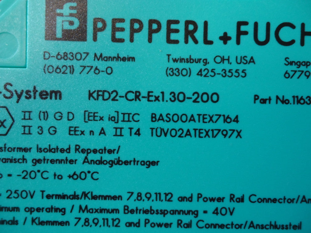 KFD2-CR-EX1.30.200, Pepperl & Fuchs, Analog Input power transmitter, BRAND NEW!
