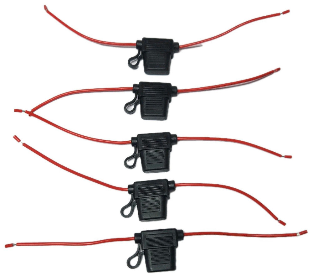 LOT OF 5 OPTIFUSE LPR 02B 18R Blade Type In Line 10 Amp Fuse Holder 18 AWG Red