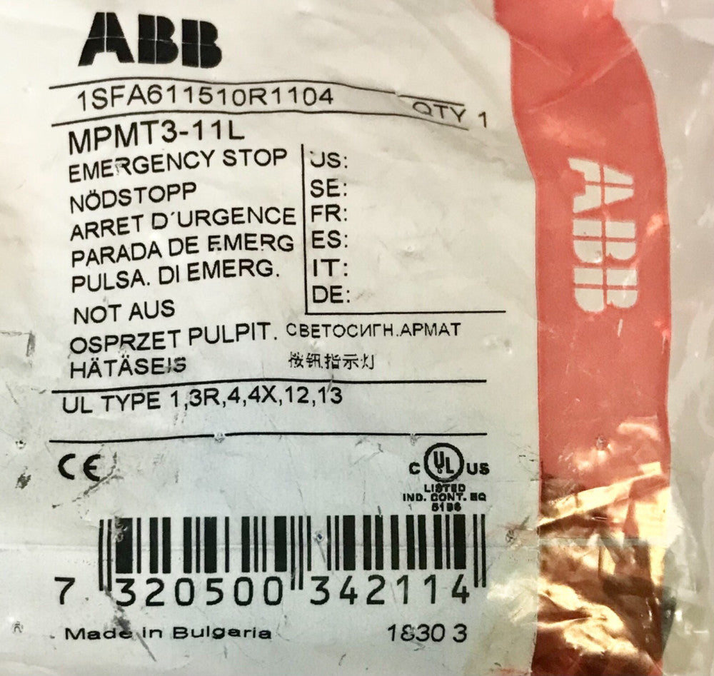 ABB MPMT3 11L Blue Twist Release EMERGENCY STOP 1SFA611510R1104