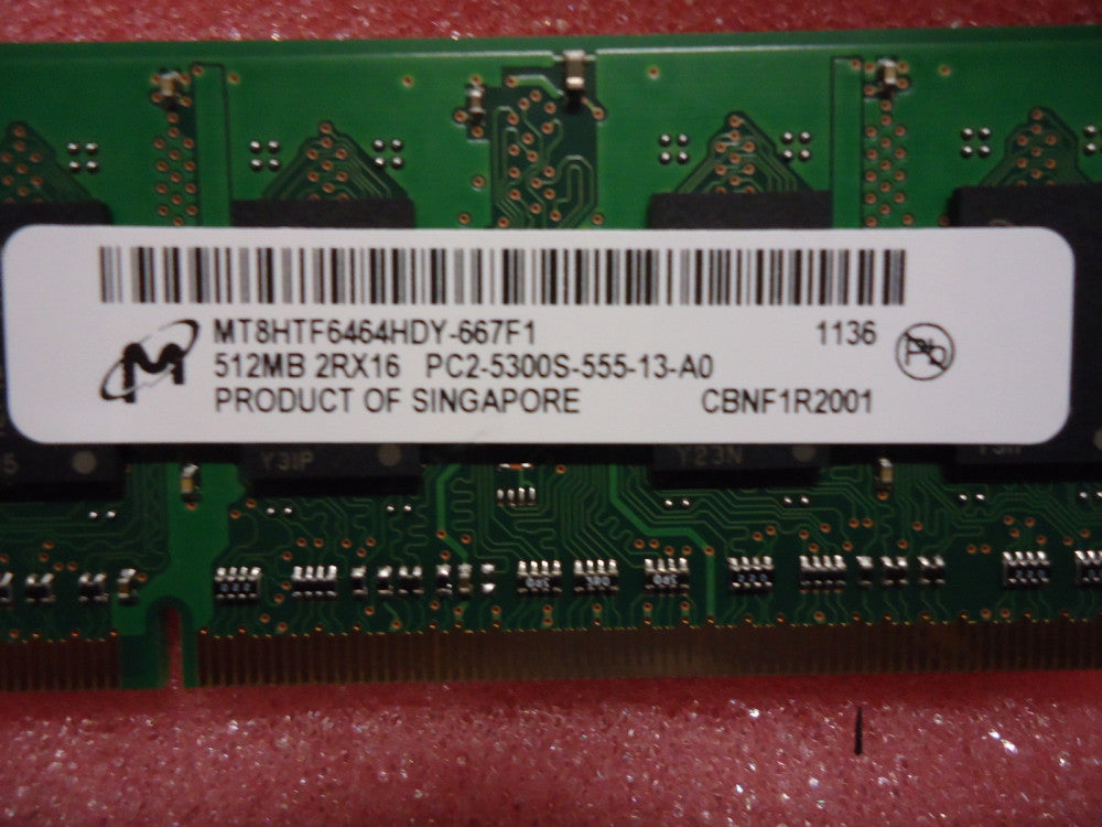 MT8HTF6464HDY-667F1 Micron 512MB 200-PIN SODIMM 64MX64 DD NEW!