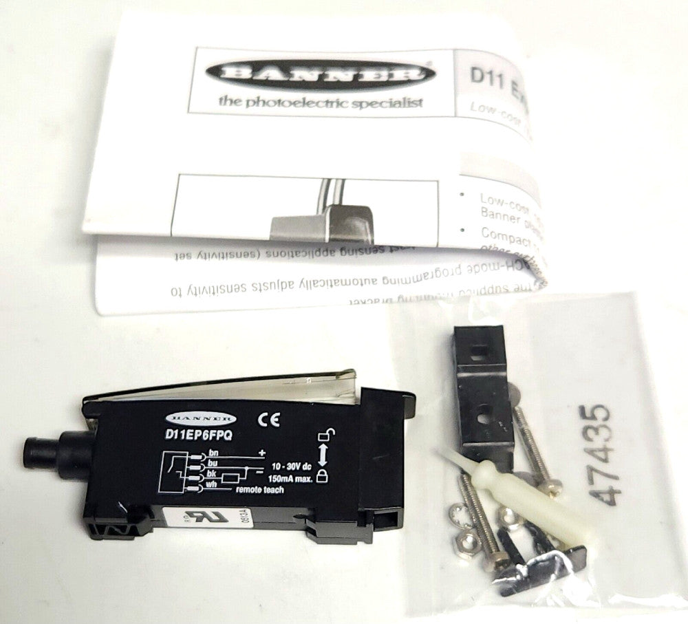 BANNER D11EP6FPQ Fiber Optic Sensor Photoelectric D11 Expert Series