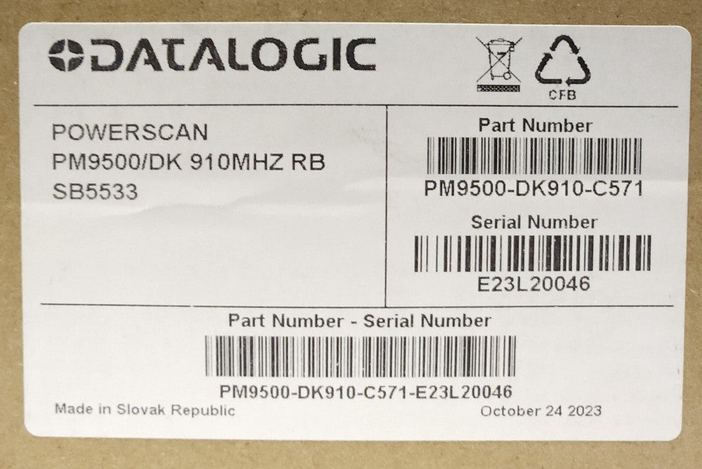 DATALOGIC PM9500 DK910 C571 Powerscan SB5533 Wireless Barcode Scanner 910MHZ RB