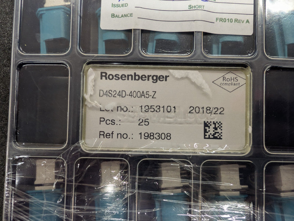 New, Rosenberger, D4S24D-400A5-Z, CAP CER 3PF 25V C0G/NP0 0201
