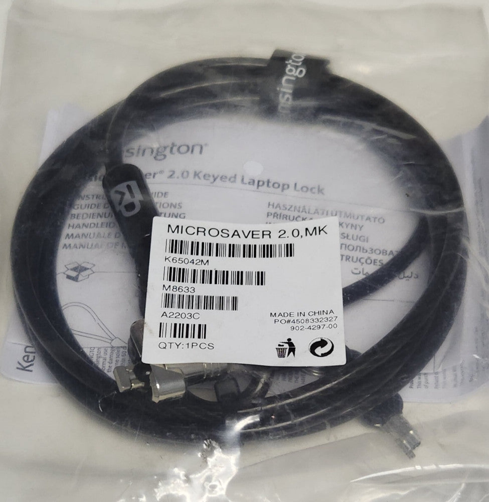 KENSINGTON MICROSAVER 2.0 MK Keyed Laptop K65042M M8633 A2003C
