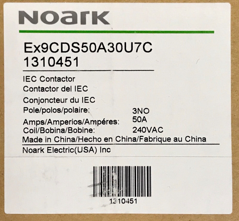 NOARK 1NOA014 EX9CDS50A30U7C 1310451 IEC Contactor 50 AMP 240 VAC 3 Pole