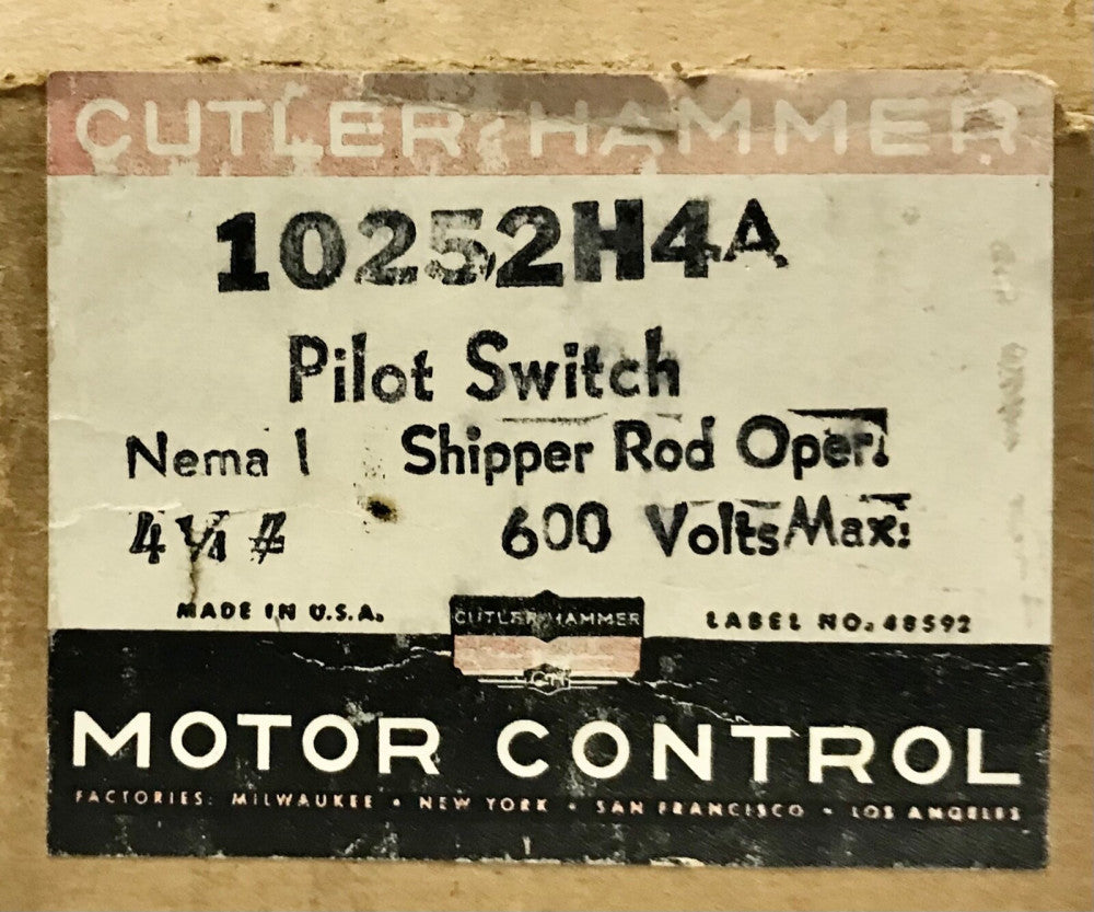 EATON CUTLER HAMMER 10252H4A Shipper Rod Lever Pilot Switch Limit Switch 600 VAC