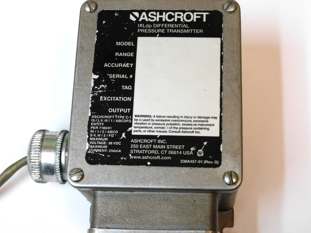 Ashcroft IXLDP Differential Pressure Transmitter 4-20Ma