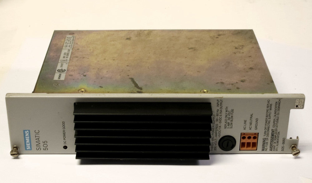 SIEMENS 505 6660 SIMATIC 505 POWER SUPPLY 120-240 VAC Input 5 VDC Output