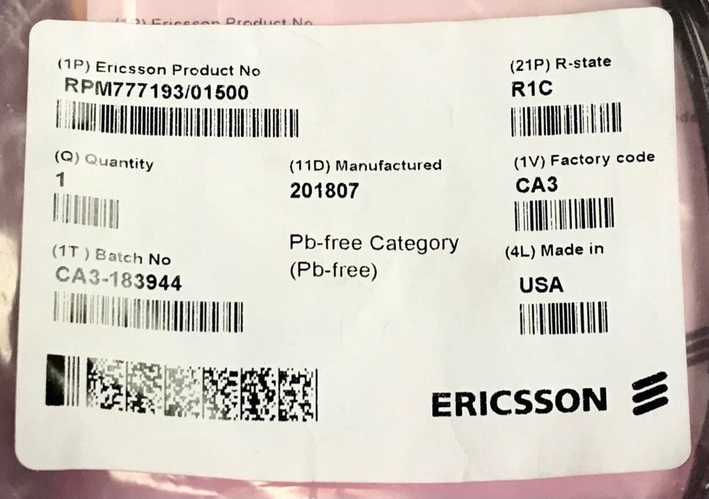 ERICSSON RPM777193 01500 R-State R1C Signal Communication Cable RPM 777 193