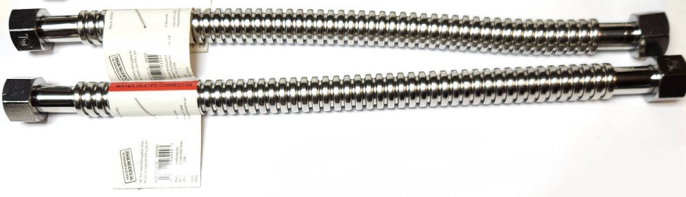 LOT OF 2 HD SUPPLY FANSKI 403383 18" Stainless Corrugated Water Heater Supply