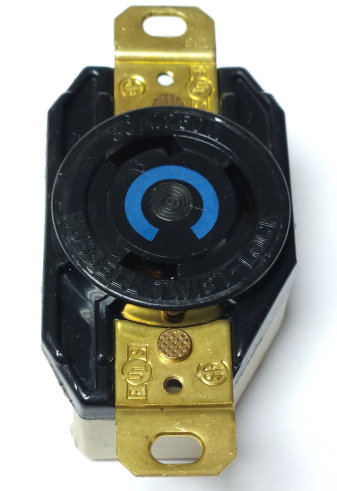 HUBBELL HBL2620 TWIST LOCK 30 AMP 250 VAC Receptacle 2 Pole 3 Wire BLACK