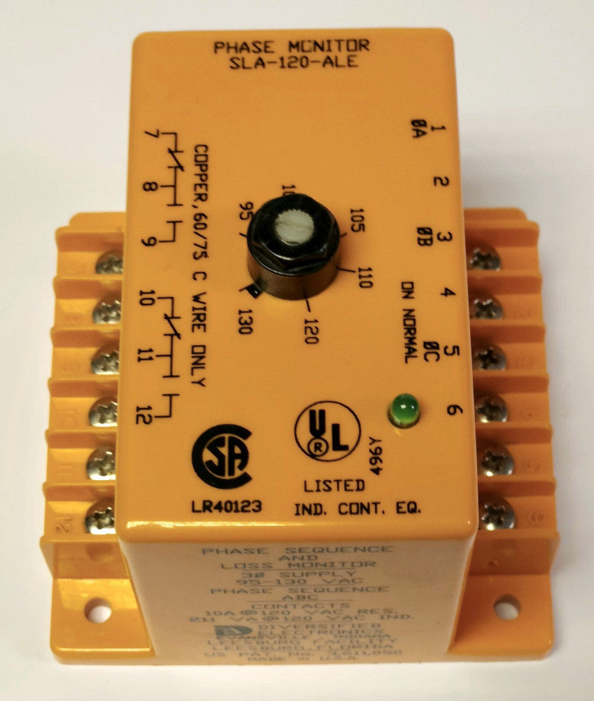 DE DIVERSIFIED ELETRONICS SLA 120 ALE Phase Monitor 95-130 VAC Phase Loss