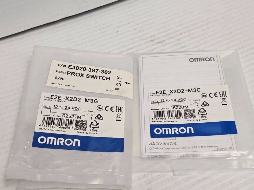 NEW LOT OF 2 OMRON PROXIMITY SENSOR E2E-X2D2-M3G