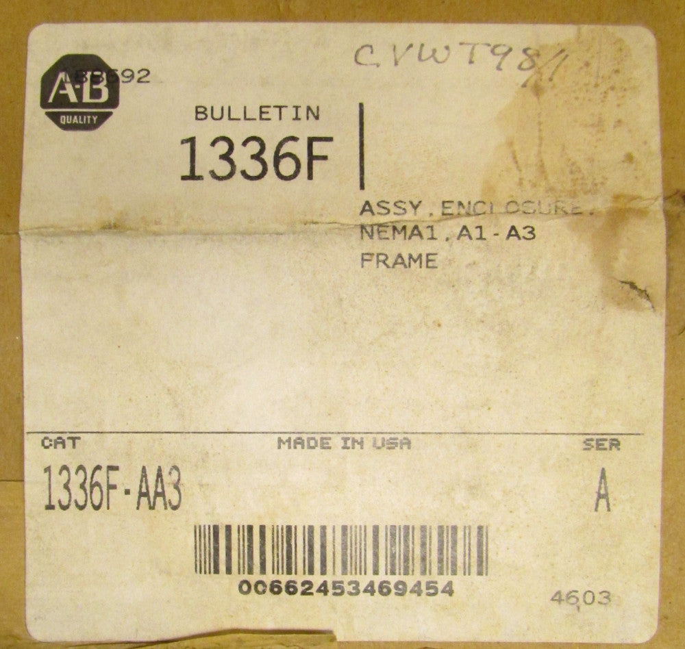 ALLEN BRADLEY 1336F AA3 Assembly Enclosure A1-A3 1336 Drive Front Cover