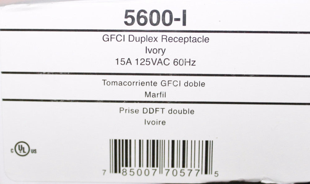 LEGRAND PASS & SEYMOUR 5600-I 15 Amp 125 VAC GFCI Receptacle 5600 I Duplex Ivory