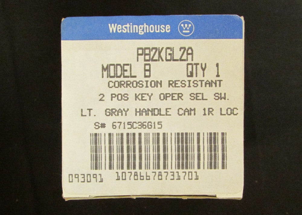 WESTINGHOUSE PB2KGL2A 2 Position Keyed Selector Swotch 6715C36G15