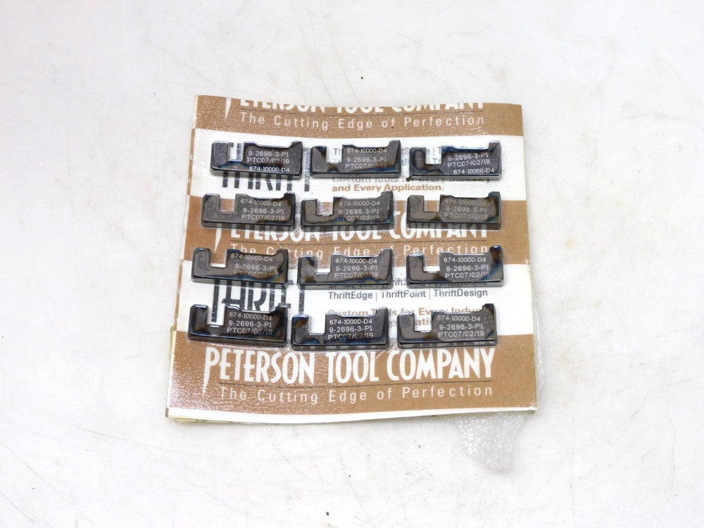 Peterson Tool 674-10000-D4 Carbide Inserts 9-2696-3-P Lot of 12