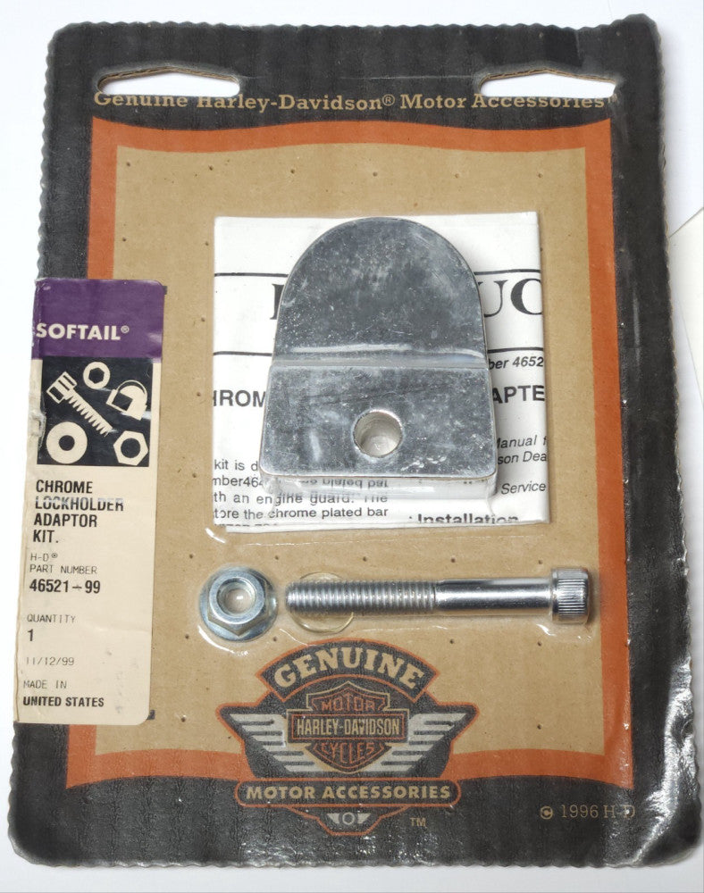 SEALED HARLEY DAVIDSON 46521 99 CHROME LOCKHOLDER ADPATER Fits 84 and Later Soft