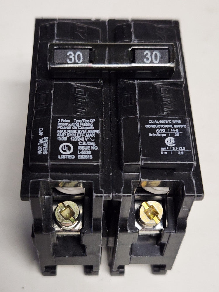 SIEMENS Q230 2 Pole 30 AMP Type QP Plug IN Circuit Breaker 120 240 VAC