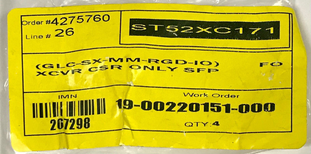 INTEGRA OPTICS GLC SX MM RGD IO 1.25G 550m 850nm 150DD0A11 Transceiver
