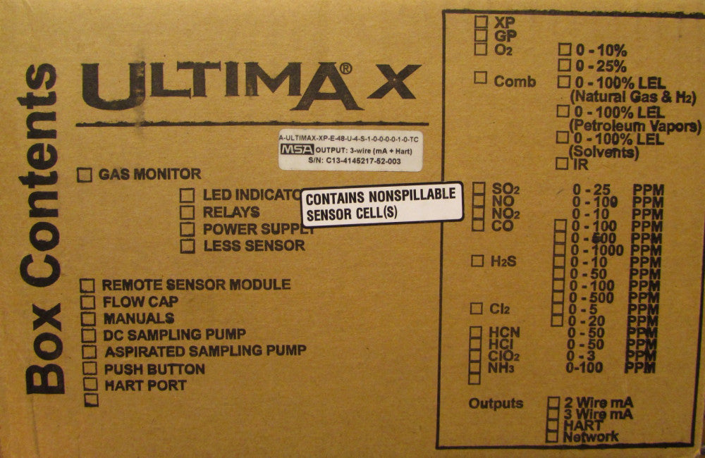 MSA A ULTIMAX XP E 48 U 4 S 1 0 0 0 0 1 0 T C ULTIMA X Gas Monitor System