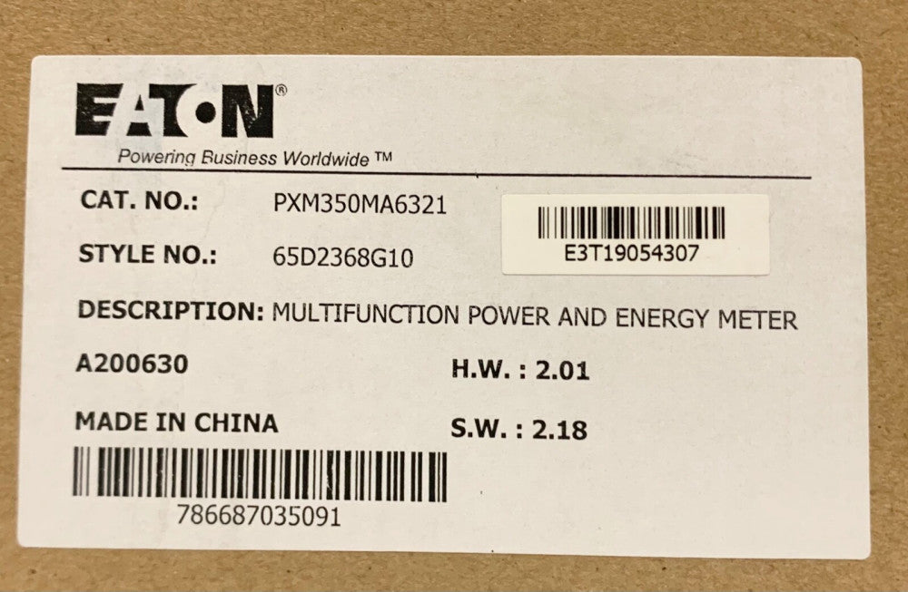 EATON PXM350MA6321 Multifunction PXM350 Power and Energy Meter 65D2368G10