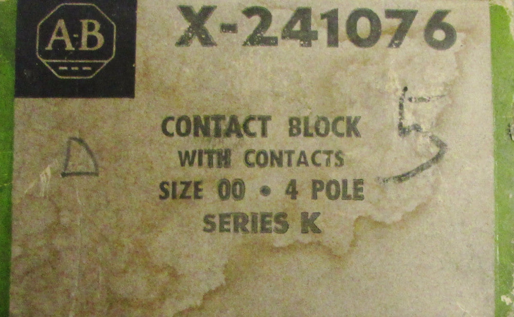 ALLEN BRADLEY X 241076 Size 00 4 Pole Series K Contact Block