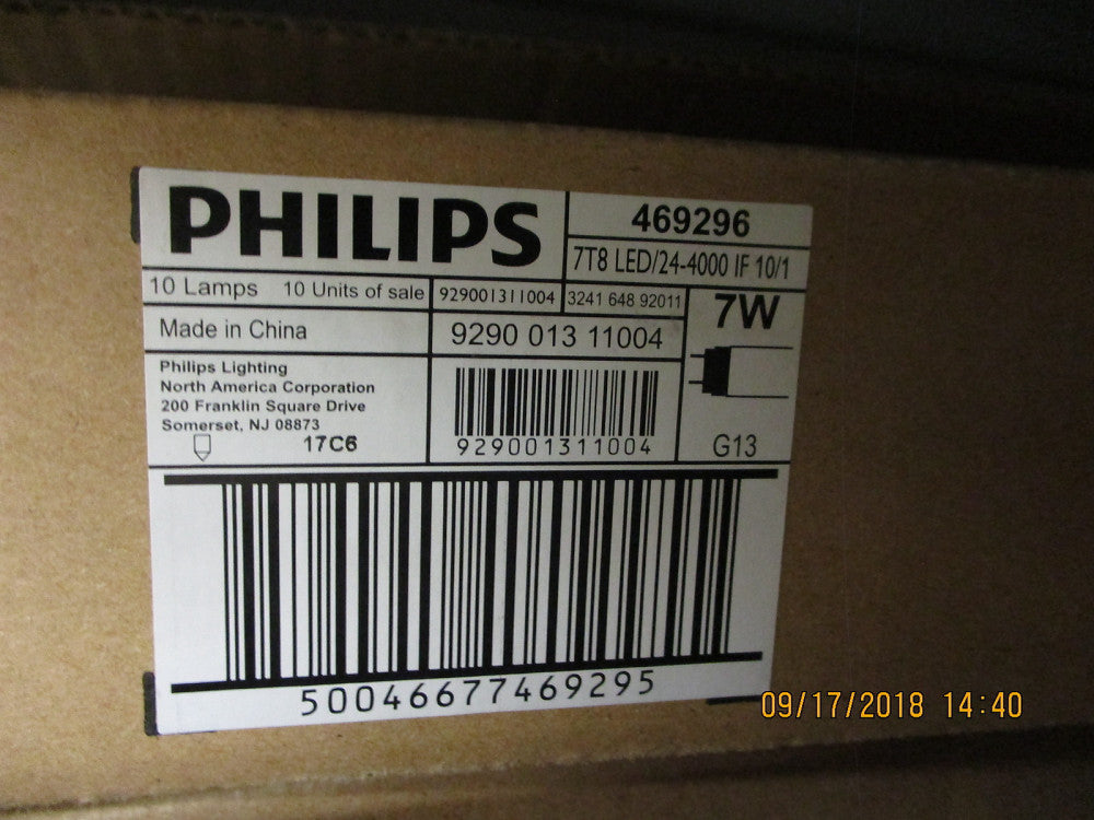 469296 Philips 7W T8 LED Lamp 24in BRAND NEW! LOT OF 10