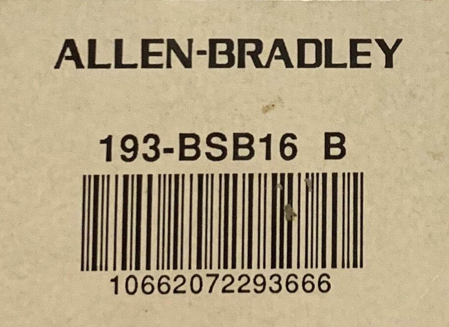 ALLEN BRADLEY 193 BS16 1-1.6 AMP Bimetallic Overload Relay