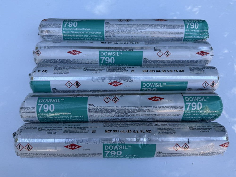 Lot of 5 - Dowsil 790 Building Sealant Silicone BRONZE 20 oz Sausage EXP 1/2026