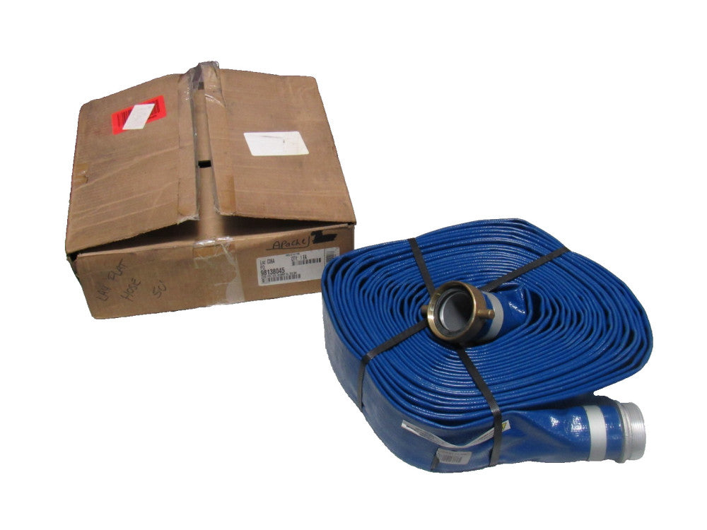 Apache 2" x 50' PVC Lay Flat Discharge Hose w/ MxF Aluminum Shanks 98138045