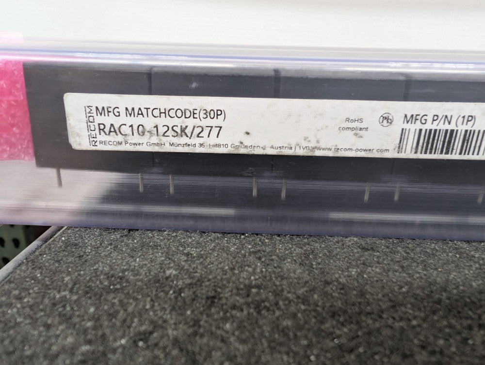 New, Recom, RAC10-12SK/277, AC/DC CONVERTER 12V 10W
