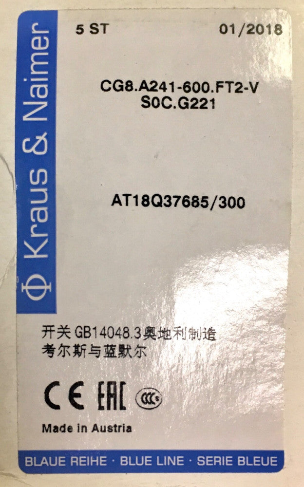 KRAUS & NAIMER CG8 A241 F22 V SOC G221 AT18Q37685 300 4 Position Maintained