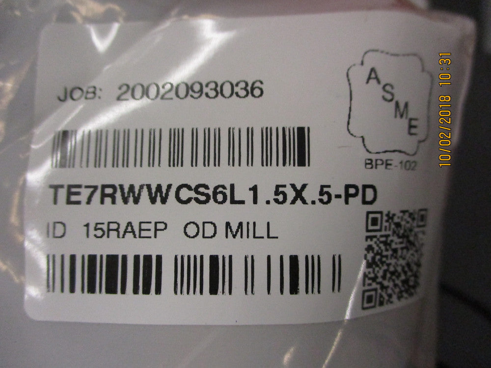 TE7RWWCS6L1.5X.5-PD Maxpure 1-1/2x1/2 Short Tee, T316L SS BRAND NEW!