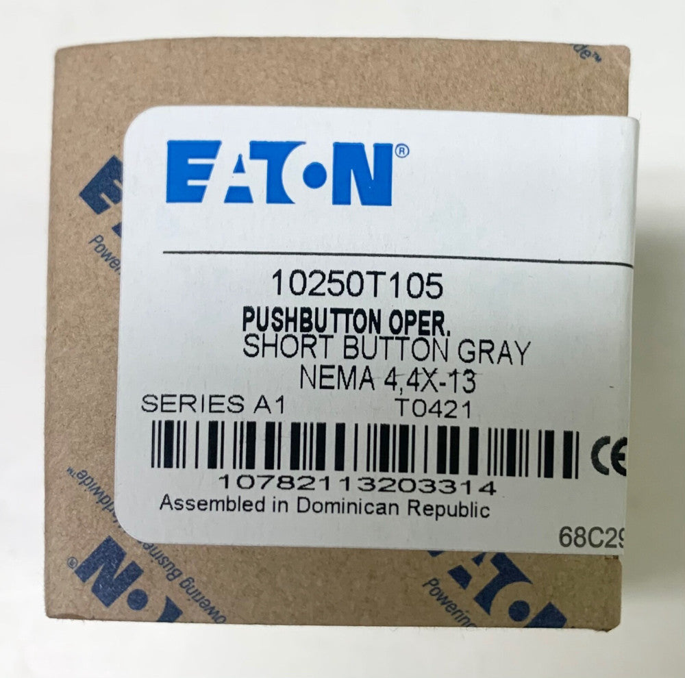 EATON CUTLER HAMMER 10250T105 Gray Grey Flush Head Pushbutton Operator