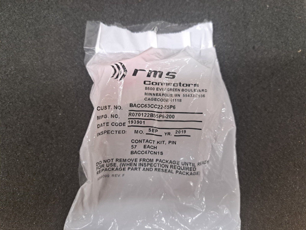 New, RMS Connectors, BACC63CC22-55P6, CONN RCPT HSG MALE 55POS PNL MT